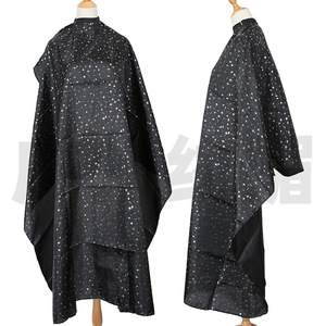 Cape de coiffure noire et blanche à motif étoile en polyester, anti-adhésive, pour salon de coiffure, taille comme indiquée - Product Image 4