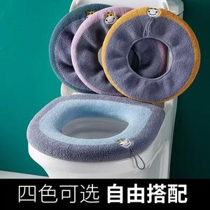 Funda de Asiento de Inodoro Forrada de Felpa, Gruesa y Cálida para Otoño e Invierno, Uso Doméstico en el Baño, con Asa y Diseño Impermeable - Product Image 4
