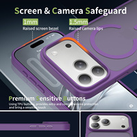 Coque magnétique mate tendance avec protection antichoc douce effet peau pour iPhone 18 17 Pro Max avec bouton de contrôle de l'appareil photo