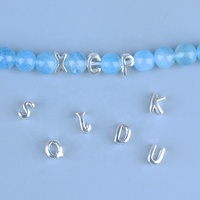 Personnalisé 925 Sterling Silver DIY Bijoux Perles Fil Perle Plaqué Or 26 Lettre Spacer Perles Breloques Initiales pour Bracelet Collier