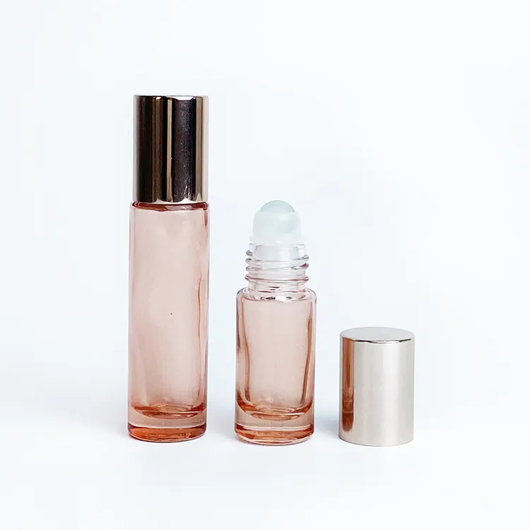 10ml rose golden glass roll on bottle pink essential oil perfume bottles