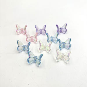 Couleur plaquée UV acrylique transparent couleur tridimensionnelle papillon trou Vertical petit papillon bricolage voiture pendentif accessoires - Product Image 1