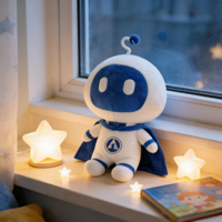 OEM/ODM mascotte d'entreprise personnalisable robot héros mignon style anime jouet en peluche logo brodé jouet d'art de créateur pour la vente en gros