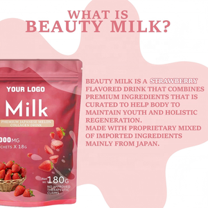 Honeymilk süt kollajen tozu içecek <span class=keywords><strong>C</strong></span> vitamini tozu çilek aromalı toz içecek - Product Image 4