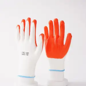 Çin eldiven malezya Made-kauçuk 55cm nitril kaplı eldiven ile endüstriyel