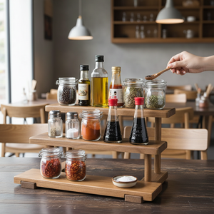 Support de rangement multifonctionnel pour bouteilles d'épices de cuisine avec porte-bouteilles - Product Image 1