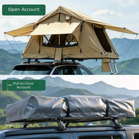Tente de toit de voiture multifonctionnelle à toit souple, grand espace intérieur, abri de camping portable avec auvent pare-soleil pour le camping familial