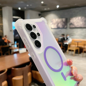 Lusso moda uomo ragazze stile Laser magnetico <span class=keywords><strong>colore</strong></span> graduale Cover per Samsung Galaxy S23 ultra S24 S25 custodia del telefono - Product Image 3