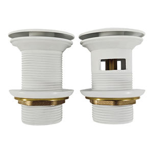 Bonde de lavabo escamotable en laiton blanc laqué, 1 1/4 pouce, <span class=keywords><strong>à</strong></span> <span class=keywords><strong>ressort</strong></span> anti-fuite pour lavabo de salle de bain - Product Image 6