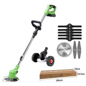 Cortacésped manual inalámbrico de grado industrial de 21 V con batería, cuchilla desbrozadora y recortadora de césped para eliminar malezas - Product Image 1