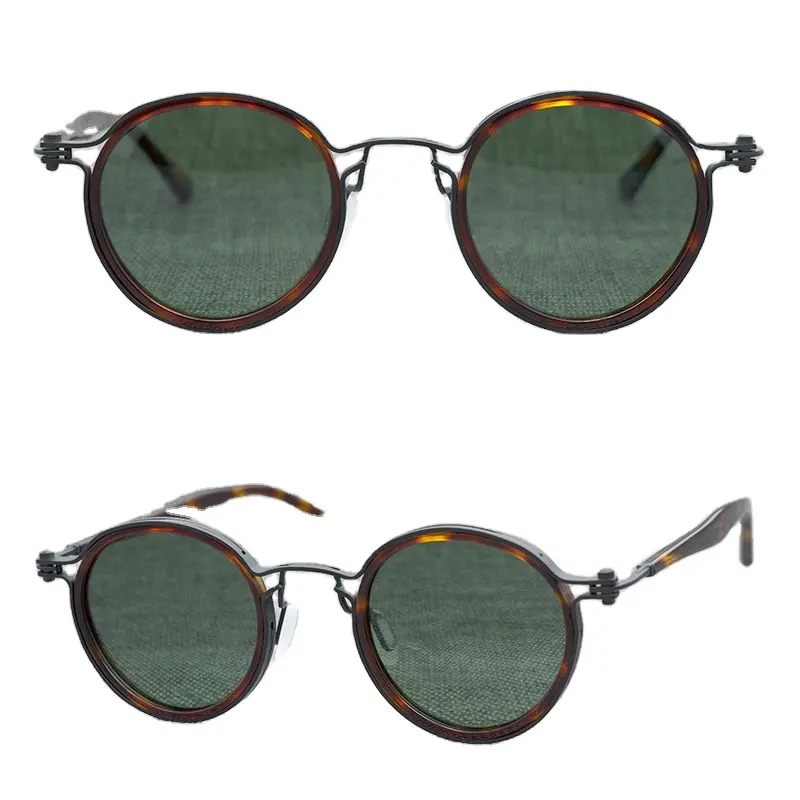 MOSI Vintage ovale agrifoglio titanio Tavat occhiali da sole importazione acetato di alta qualità UV400 polarizzati donna uomo occhiali SC017
