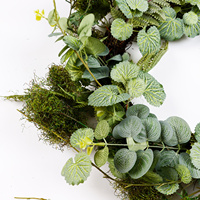 Guirnalda de follaje artificial de eucalipto, helecho y musgo para puerta principal, decoración de pared y ventana de casa de campo, primavera-verano