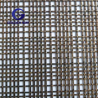 Maille métallique décorative antique en laiton tissé et acier inoxydable pour ascenseurs et cloisons, tissage uni
