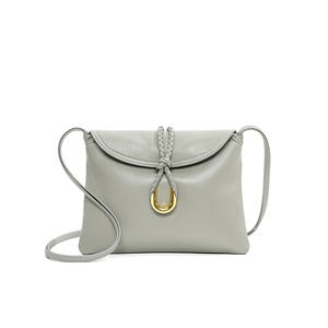 Bolso de Mano de Cuero Genuino a la Moda, Bolso Bandolera de Cuerda Tejida, Bolso de Mujer con Doble Bolsillo, Bolso Mensajero - Product Image 5