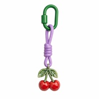 Groente- en fruitbedel sleutelhanger kleurrijk gevlochten touw karabijnhaak sleutelring voedselhanger tasbedel voor feestfavoren dagelijks cadeau