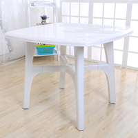 Table carrée en plastique blanche pour jardin, pique-nique, extérieur, empilable, antidérapante, fabriquée en usine OEM