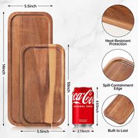 Creatieve klassieke vierkante serveerschaal & -plateau van massief acaciahout voor fruit, snacks en hapjes