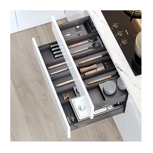 Ngăn Kéo Organizer Divider Thùng Kim Loại Chèn Cho Tổ Chức Nhà Bếp