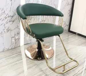 간단한 패션 디자인 살롱 이발사 의자 미용 가구 골드 & 블랙 디자인 헤어 살롱 가구 중국 편안한