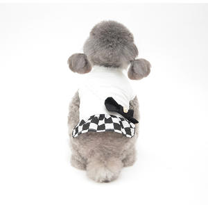 JXANRY printemps <span class=keywords><strong>et</strong></span> été nouveau damier chien jupe jupe pour animaux de compagnie petit chien vêtements chiot vêtements Teddy poméranien - Product Image 4