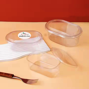 Boîte de conditionnement de dessert en plastique PS ovale transparente pour tiramisu, pâtisserie, gâteau avec couvercle - Product Image 6