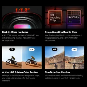 Cámara de Acción Insta360 Ace <span class=keywords><strong>Pro</strong></span> <span class=keywords><strong>2</strong></span> Original Leica, 8K Ultra HD, Resistente al Agua, Portátil, para Deportes al Aire Libre, Vlog, WiFi, Control Remoto - Product Image 6