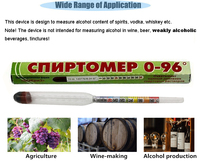 Haute précision 0 - 96% hydromètre compteur de mesure de Volume d'alcool alcoomètre indicateur de niveau d'alcool hydromètre
