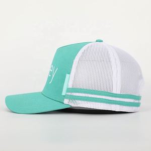 High Quality Wholesale Custom Design Embroidery Logo <b>Mens</b> 5 Panel <b>Hat</b> Cotton Mesh Trucker Cap BSCI OEM Woven Patch Sports Gorras - Product Image 3