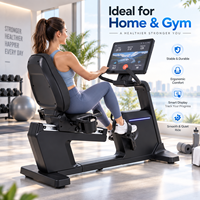 Vélo semi-allongé commercial K-FIT GSK2 EMS, capacité 180 kg, résistance électromagnétique 40 niveaux, écran tactile, faible impact, Bluetooth