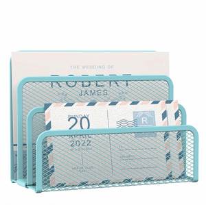 3-Slot Desktop <b>File</b> <b>Organizer</b> Mesh Metal Mail Holder Countertop Letter Sorter <b>File</b> Holder Office Envelope <b>Organizer</b> - Product Image 1