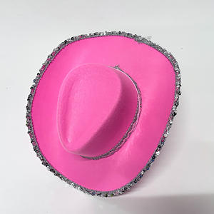 Chapeau <span class=keywords><strong>de</strong></span> cow-boy occidental <span class=keywords><strong>de</strong></span> loisirs à large bord roulé, <span class=keywords><strong>de</strong></span> haute qualité, à bord argenté, réglable pour les fêtes costumées, utilisation quatre saisons - Product Image 4