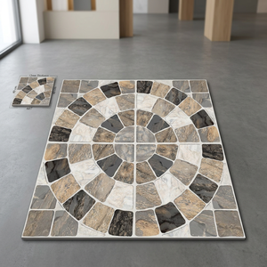 Export Quality 9mm Thick 40x40cm Embossed Rustic <b>Matte</b> Non-Slip Porcelain Digital Parking <b>Floor</b> Tiles Outdoor Firebrick - Product Image 1