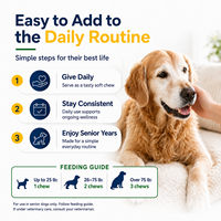Complément alimentaire pour chiens NAD+ en forme de bouchées molles, formule vétérinaire, nicotinamide riboside pour la réparation cellulaire et la vitalité cognitive, soins pour chiens âgés