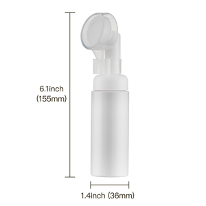 Custom 100ml & 200ml PET Plastic Foam Pump <b>Bottles</b> Mousse Silicone <b>Brush</b> Head Cosmetic Makeup Facial Cleanser Face Wash Soap - Product Image 5