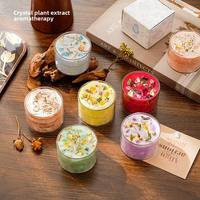 Kristall-Kräuter-Aromatherapie Sojawachs-Kerze Freesien-Duft Handgemachte Eisblumen-Aroma-Dekoration Luftreiniger für Erntedank und Ostern
