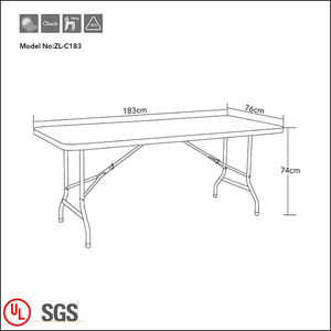 Buena calidad <span class=keywords><strong>6</strong></span> pies mesa plegable boda plegable al por mayor blanco al aire libre de plástico Camping mesa plegable - Product Image 6