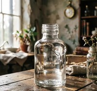Bouteille de vin en verre ronde miniature de 100 ml avec couvercles et étiquettes pour une utilisation multi-scènes, conteneur de boisson durable, élégant et réutilisable