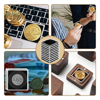 Étuis personnalisables en plastique acrylique pour pièces de monnaie et dollars en argent 20-40mm porte-pression réglable avec éponge unisexe