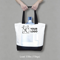 Sac fourre-tout en toile de coton bicolore vierge, personnalisable, faible MOQ, impression durable, idéal pour les mariages et les cadeaux de plage
