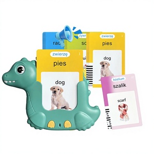 Tarjetas de Memoria Interactivas Bilingües en Polaco e Inglés con Dinosaurios, 224/510 Palabras, Juguete Educativo para Niños de 2 a 6 Años, Certificado CE - Product Image 1