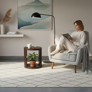 Mesa Auxiliar Moderna de Madera de Caucho Duradera con Chapa de MDF y Fresno, Muebles de Sala de Estar, Fácil de Limpiar, con 1 Año de Garantía - Product Image 4