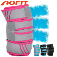 Attelle de Genou Réutilisable pour Thérapie Chaud/Froid 360 °   Enveloppement de genou à couverture complète pour la récupération des blessures sportives, soulagement de la douleur, avec poche à glace