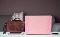Housse de protection rigide en cuir PU rose crocodile pour MacBook Neo Air 13 13.3 13.6 15 Pro 13 14 16 pouces M5 M3 M4 M2