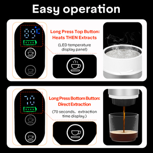 Máquina de café espresso portátil eléctrica de alta presión de 20 bares USB C recargable para acampar al aire libre coche viaje hogar - Product Image 4