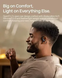 Pour Shokz <span class=keywords><strong>OpenFit</strong></span> 2 T920 casques ouverts sans fil pour écouteurs Bluetooth technologie DualBoost réduction du bruit AI LED personnalisée - Product Image 4