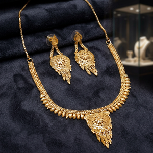 Vente en gros de bijoux de mode plaqué or 14K 18K 24K, formant un ensemble de colliers, bijoux indiens, bijoux en laiton rempli d'or Oro Joyeria. - Product Image 3