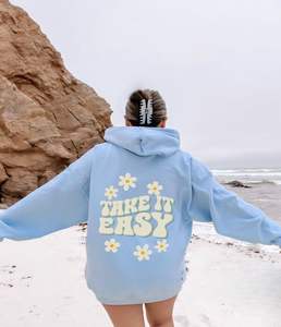 Sudadera con Capucha Extra Grande para Mujer, Otoño/Invierno, Logotipo Personalizado, Informal, Manga Larga, Felpa, Transpirable - Product Image 4