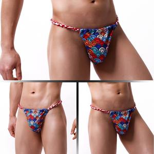 Calzoncillos de <span class=keywords><strong>Hombre</strong></span> con Estampado de Estilo Japonés, Personalización al por Mayor, Tanga Sexy con Espalda Descubierta y <span class=keywords><strong>Tatuaje</strong></span>, Ropa Interior de Algodón con Cordón - Product Image 4