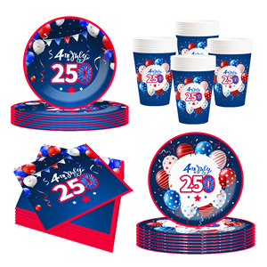 DAMAI - Juego de Artículos para Fiesta del 4 de Julio, Kit con Temática Patriótica para Decoraciones del Día de la Independencia y Día de las Elecciones, Decoraciones para Fiestas, para 8 Personas - Product Image 4