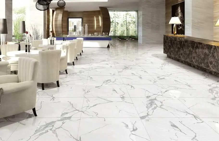Maison moderne salle de bain plancher émaillé poli plein corps porcelaine 600x600 sol carreaux de céramique